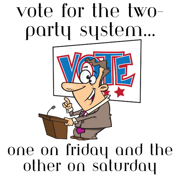 Unisex Garment-Dyed T-shirt - Vote for the two-party system